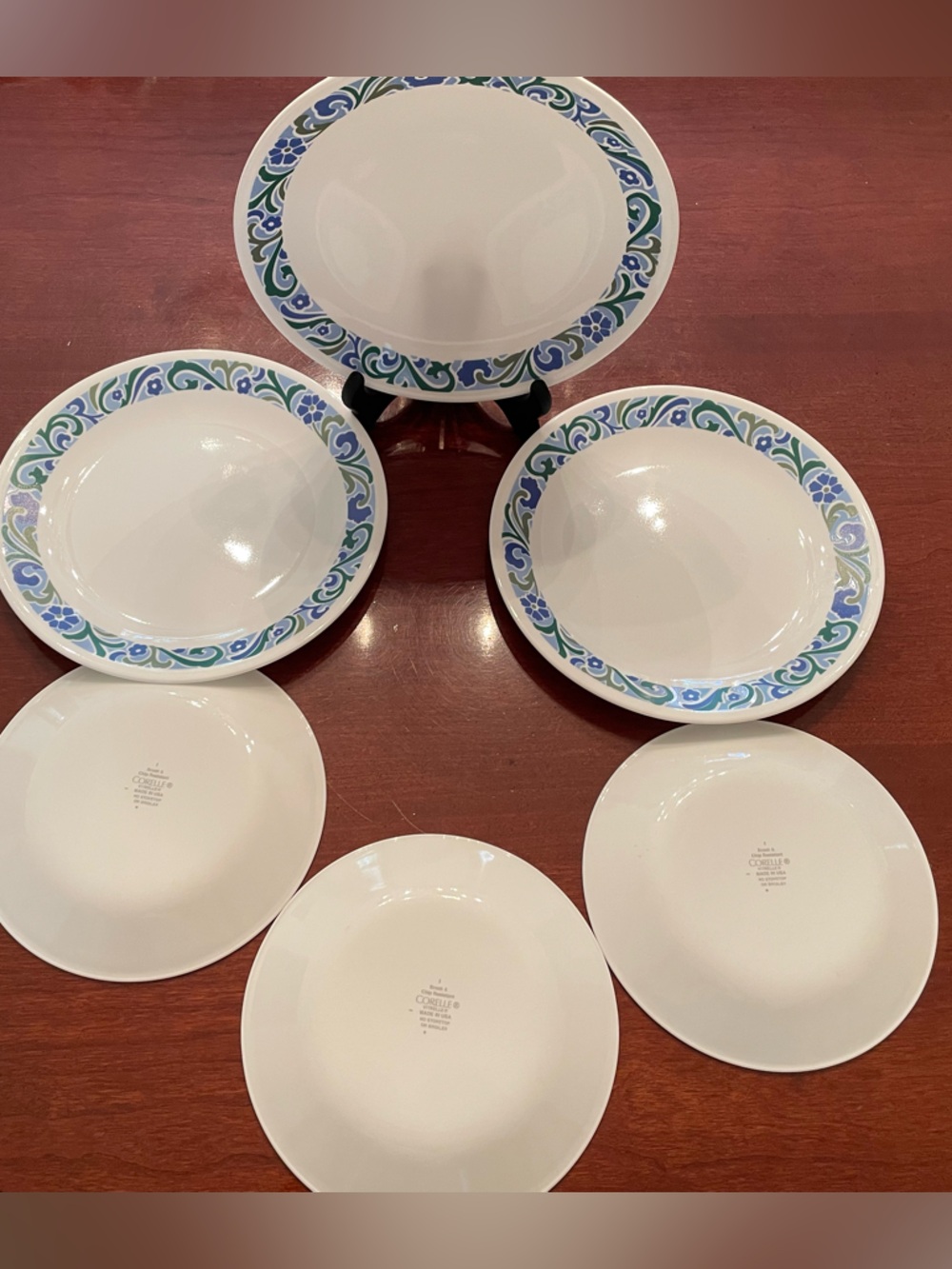 Corelle 6 pc Serenity Blue,3 - luncheon & 3 B& B plates, excellent condition - Picture 2 of 5